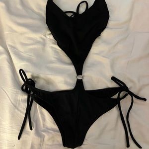 One piece unique cut out swimsuit bathing suit